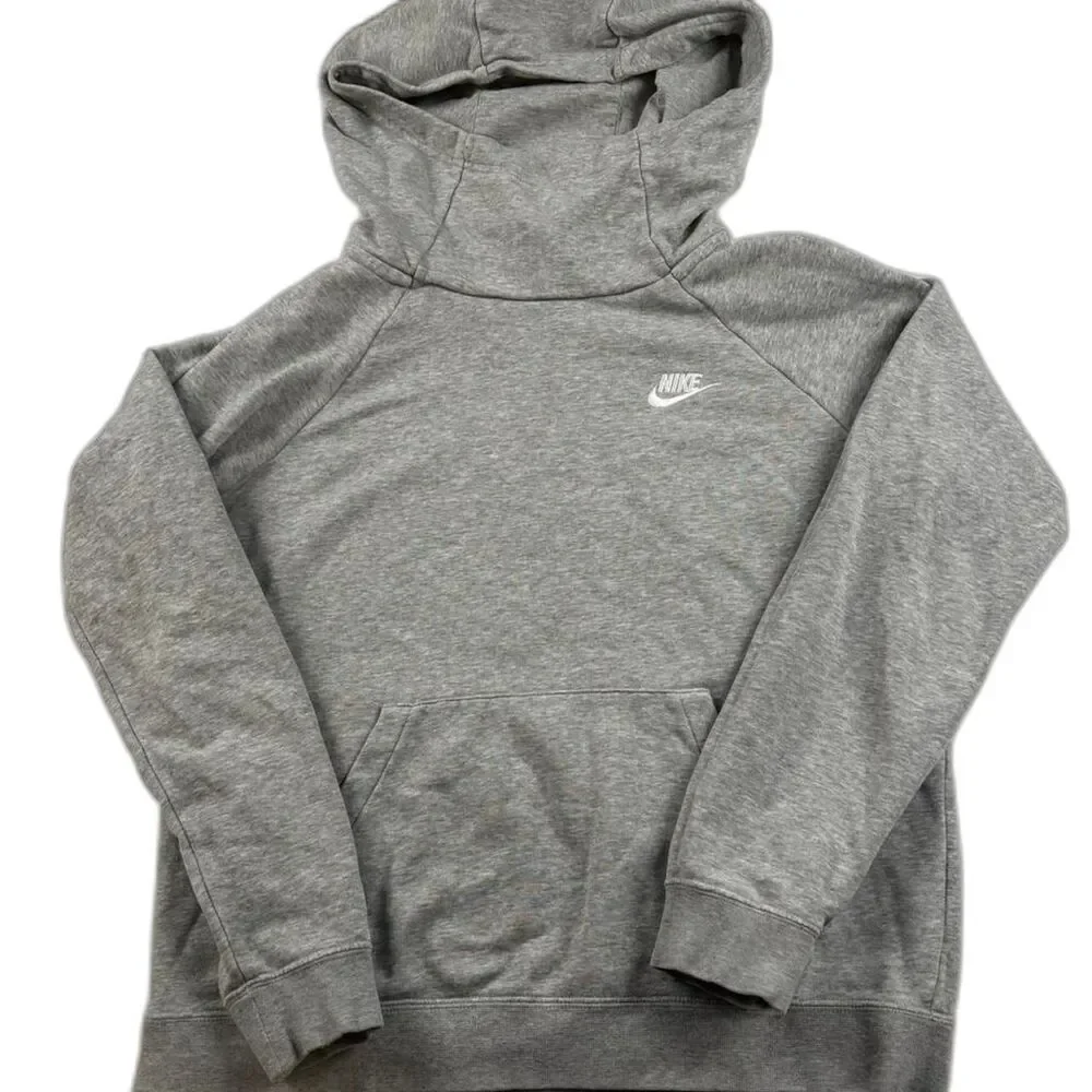Nike Women’s Gray Cowl Neck Hoodie Size S Pullover Cozy Athleisure Sweatshirt